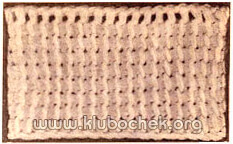 Узор тунисского вязания с воздушной петлей