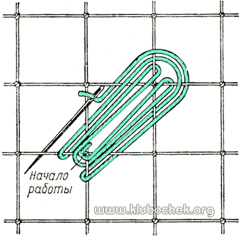 Листики из натянутых ниток (в четыре оборота)