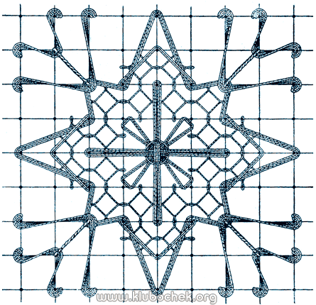 Фигурка, вышитая воздушнопетельным швом и окаймленная звездой и усиками