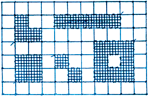 Полотняный шов в различных направлениях