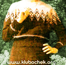 Джемпер с двухцветным узором и юбка - www.klubochek.org