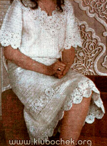 Белый костюм - блузка и юбка - www.klubochek.org