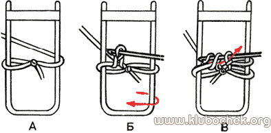 Вязание на вилке, приемы и соединение полос
