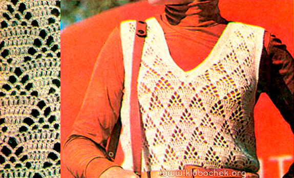 Белый ажурный жилет - www.klubochek.org