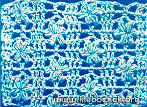 Образец ажурной вязки с бугорками