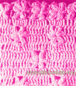 Образец рельефной вязки с бугорками