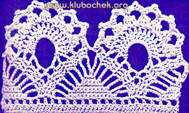 Широкое краевое кружево с цветочными фестонами