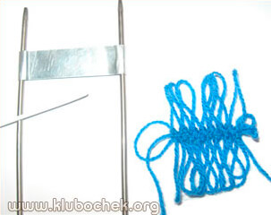 Вязание на вилке, инструменты и полоса