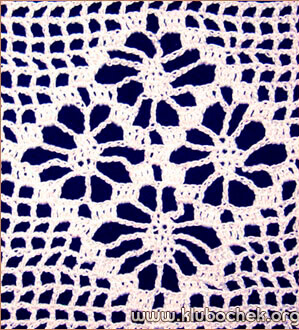 Фрагмент кружева с ажурными ромбами к блузке