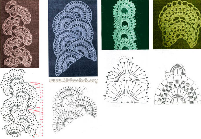 Вязаные ажурные полосы