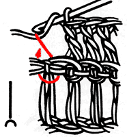 Второй вид вязания рельефного столбика