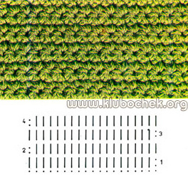 Гладь из столбиков с накидом