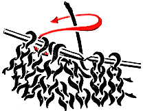 Три петли, провязанные вместе, с предварительной сменой местами второй и первой петель