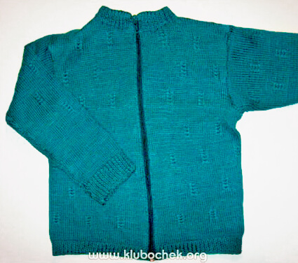 Кофта, связанная узором «Колосок»