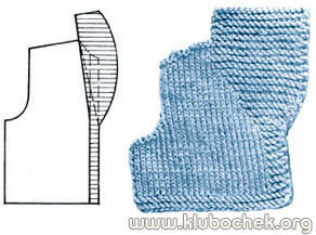 Цельновязаный шалевой воротник