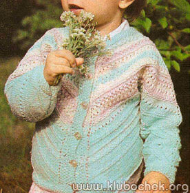 Детская кофточка из остатков пряжи - www.klubochek.org