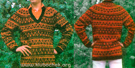 Мужской джемпер с орнаментом - www.klubochek.org