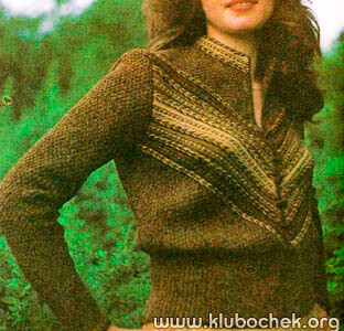 Короткий жакет с диагональной кокеткой - www.klubochek.org