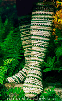 Полосатые гольфы с орнаментом елочкой - www.klubochek.org