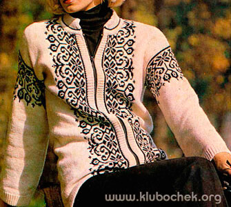 Черно-белый жакет с орнаментом - www.klubochek.org