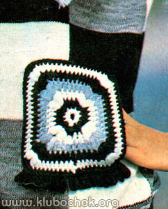 Блузон в клетку с карманами, карман - www.klubochek.org