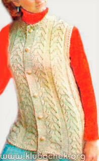 Длинный жилет с рельефными полосами - www.klubochek.org