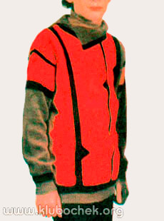 Джемпер, связанный поперек, для мальчика - www.klubochek.org