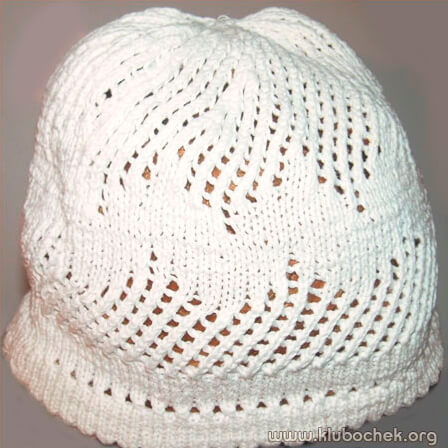 Детская белая шапочка-сеточка - www.klubochek.org