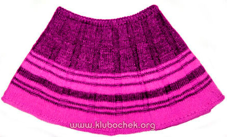 Вязанная юбка, расширенная по низу, для девочки - www.klubochek.org