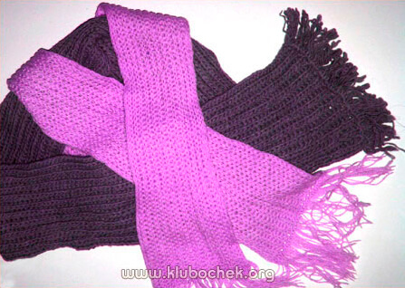 Шарфы, связанные «английской резинкой» - www.klubochek.org